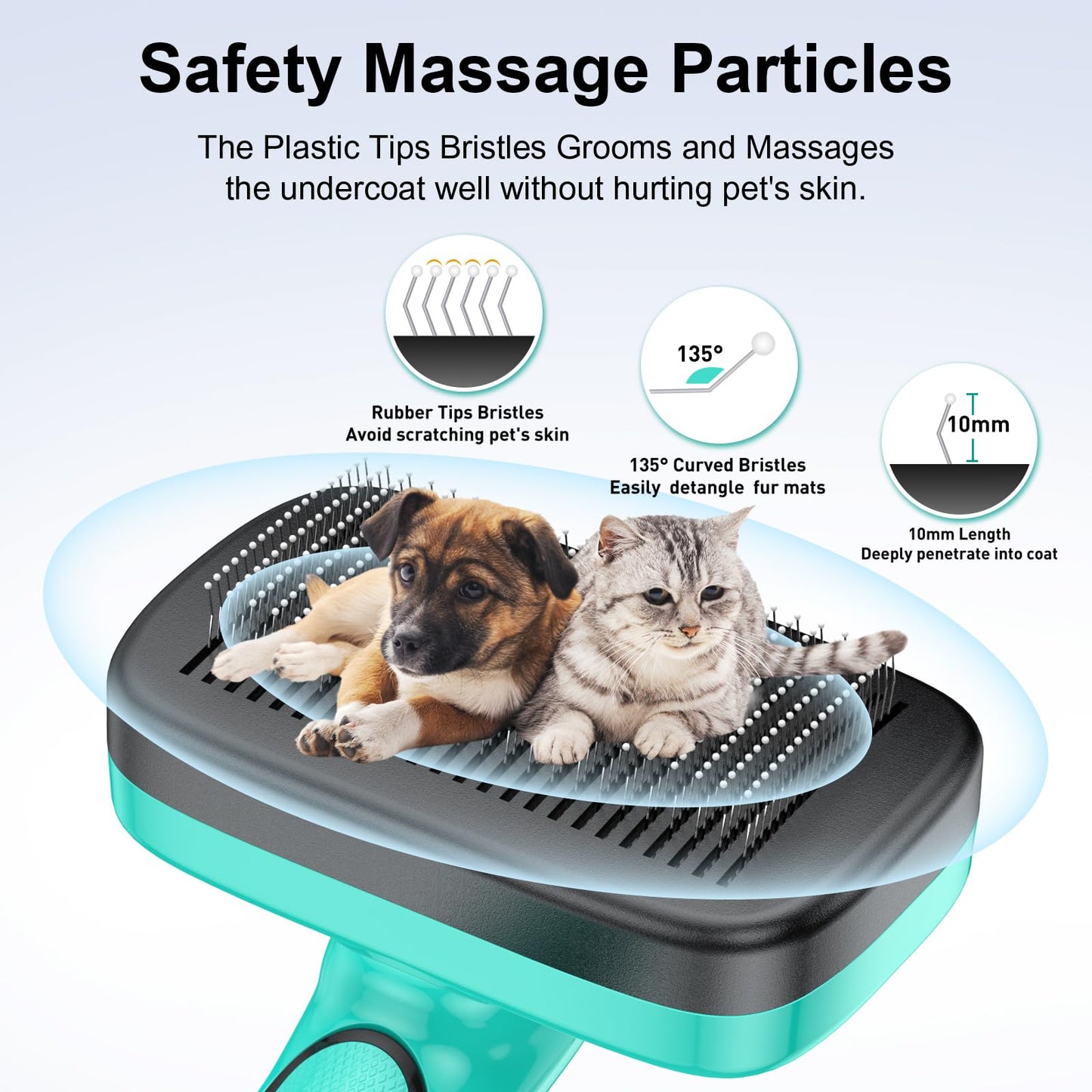 WOPQAEM Dogs Self Cleaning Slicker Brush for Shedding & Grooming Short Long Haired Pets, Removes Loose Fur, Undercoat, Mats, Tangled for Large Medium Small Sensitive Skin of Cats. Easy to Cleaning