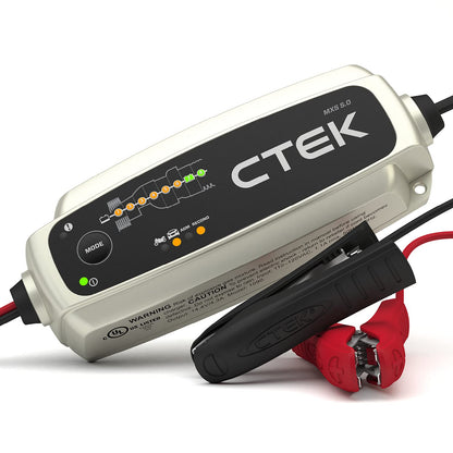 CTEK MXS 5.0, Fully Automatic 12V 4.3 Amp Battery Charger and Maintainer, Unique 8 Step Charging, Simple Plug and Play Operation, Desulphation Function with Built-in Temperature Compensation
