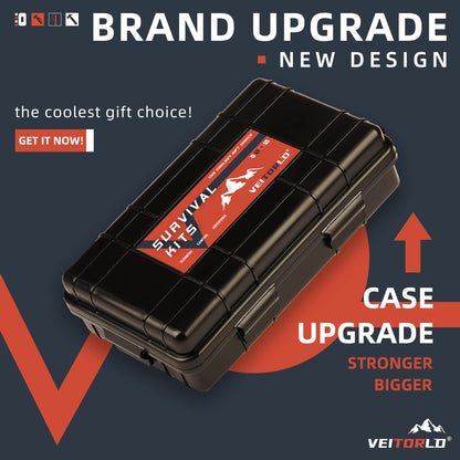 VEITORLD Gifts for Men Dad Him Christmas - Survival Gear and Equipment 12 in 1, Survival Kits - Cool Unique Fishing Hunting Birthday Gifts for Husband Teen Boy Boyfriend Women, Mens Stocking Stuffers