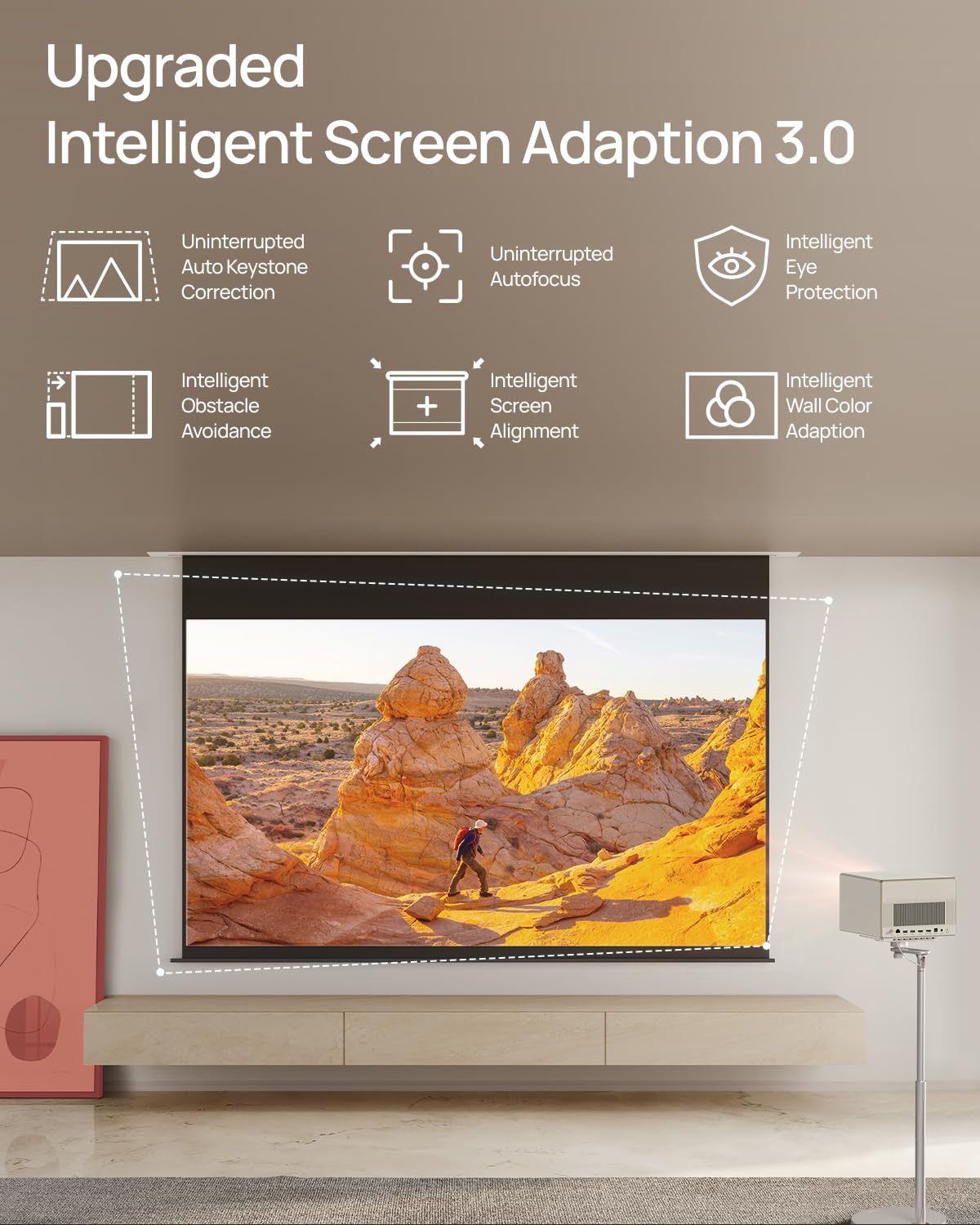 XGIMI HORIZON Ultra 4K Projector, Dolby Vision, 2300 ISO Lumens, 2 x 12W Harman Kardon Speakers, Home Theater Projector with WiFi and Bluetooth, Dual Light, Active 3D, 200"