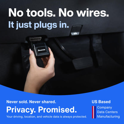 Bouncie GPS Tracker for Vehicles with Real-Time Location, Route History, Speed Monitoring, Geo-Fence & Accident Notifications - for Fleets & Family - Cancel Anytime