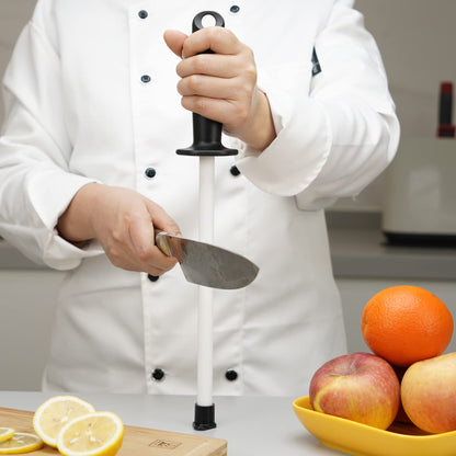 SHARPAL 118N Professional Ceramic Sharpening Fine Honing Rod Steel Kitchen Knife Sharpener Stick, With Anti-Breaking Cap