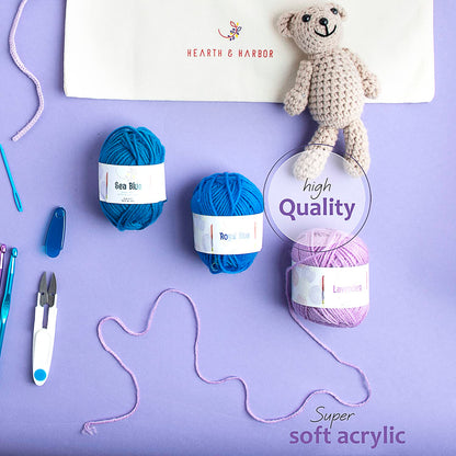 Soft Acrylic Yarn for Crocheting - 2400 Yards Crochet Yarn for Crocheting, Amigurumi Yarns for Knitting, Bulk, Perfect for Crafts, Crochet Amigurumi, and Knitting - 24 Pack x 50g