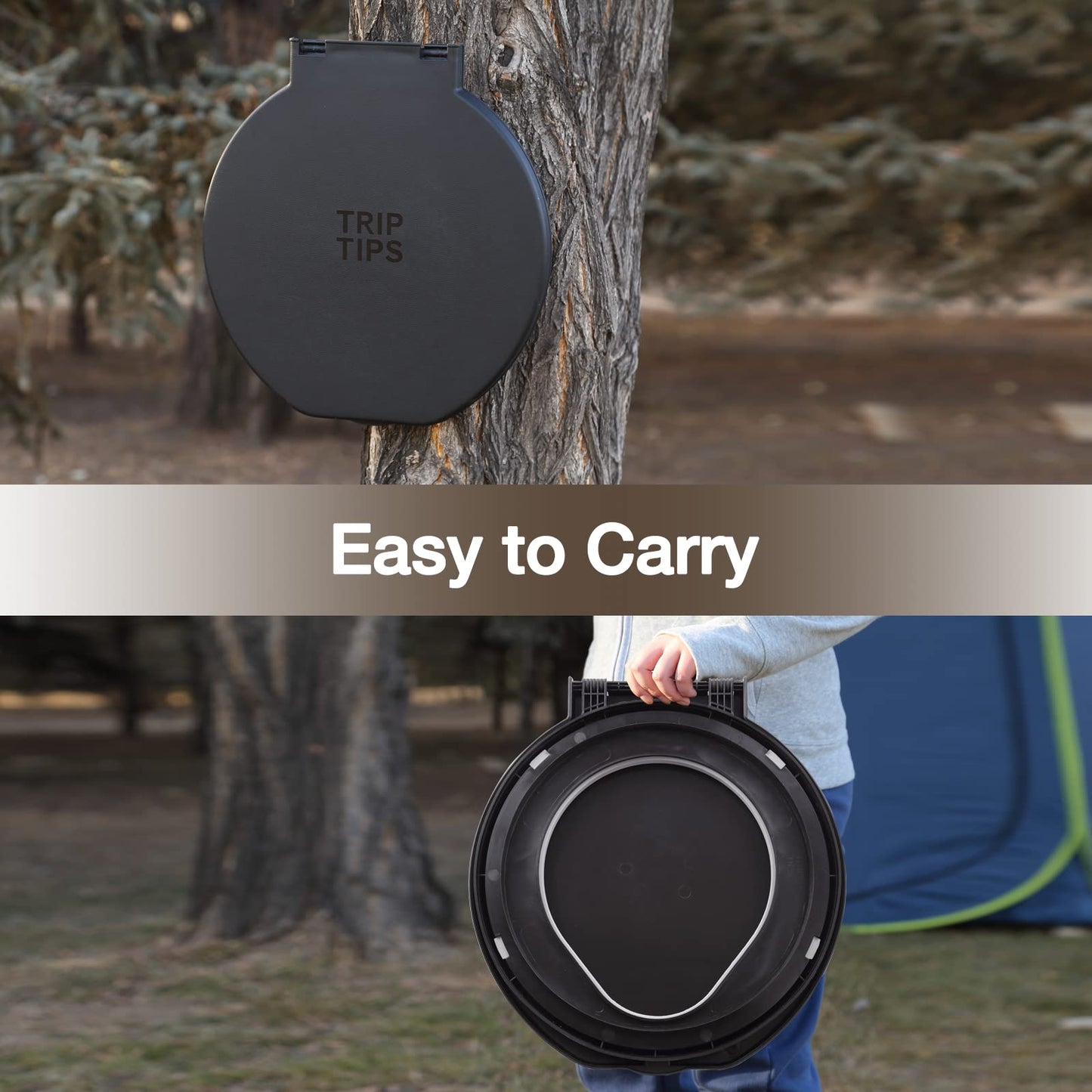 TRIPTIPS Bucket Toilet Seat with Soft Cushion, 270°Rotatable Lid,XL Portable, Luggable Loo Camping Toilet Seat for Adults and Kids, 5 Gallon