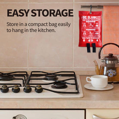 WUERLI Fire Blanket for Home and Kitchen,40" x 40",4 Pack,Emergency Fire Blanket