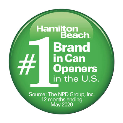 Hamilton Beach Smooth Touch Electric Automatic Can Opener with Easy Push Down Lever, Eliminates Sharp Edges, Opens All Standard-Size and Pop-Top Cans, Extra Tall, Black and Chrome (76606AG)