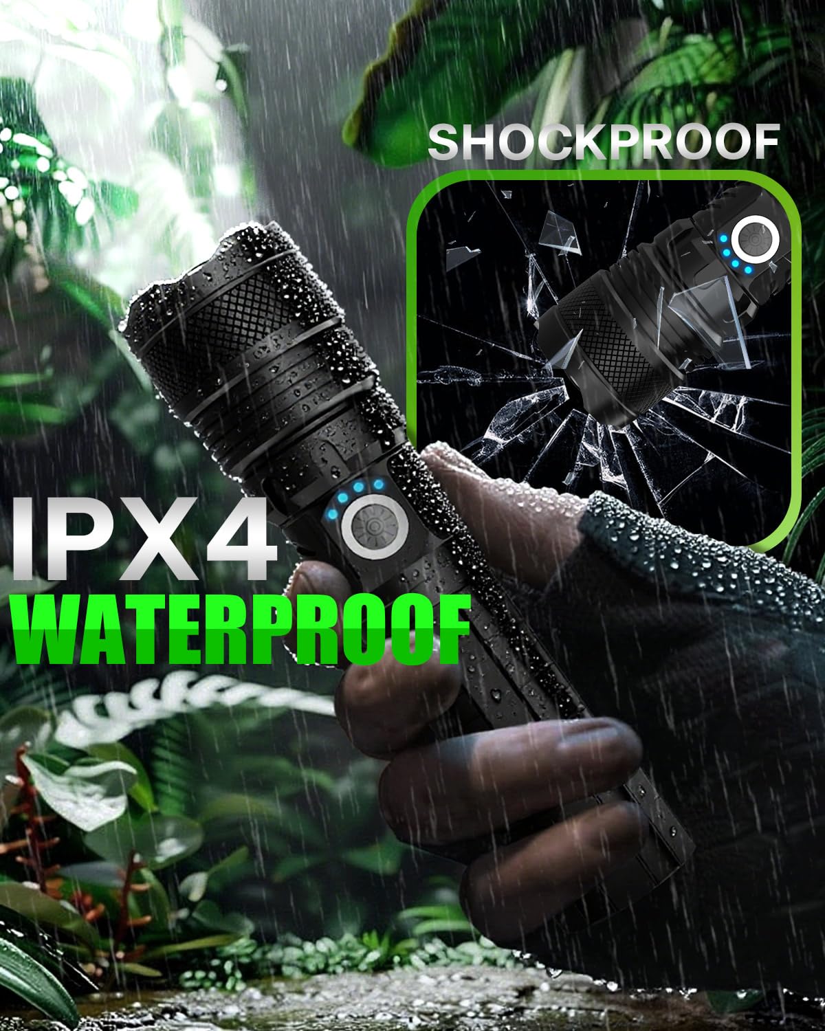 Victoper LED Flashlights, High Powered High Lumens Super Bright Tactical Flashlight, Rechargeable, 5 Modes Zoomable Waterproof Flash Lights for Emergency, Outdoor, Home, Camping, Hiking