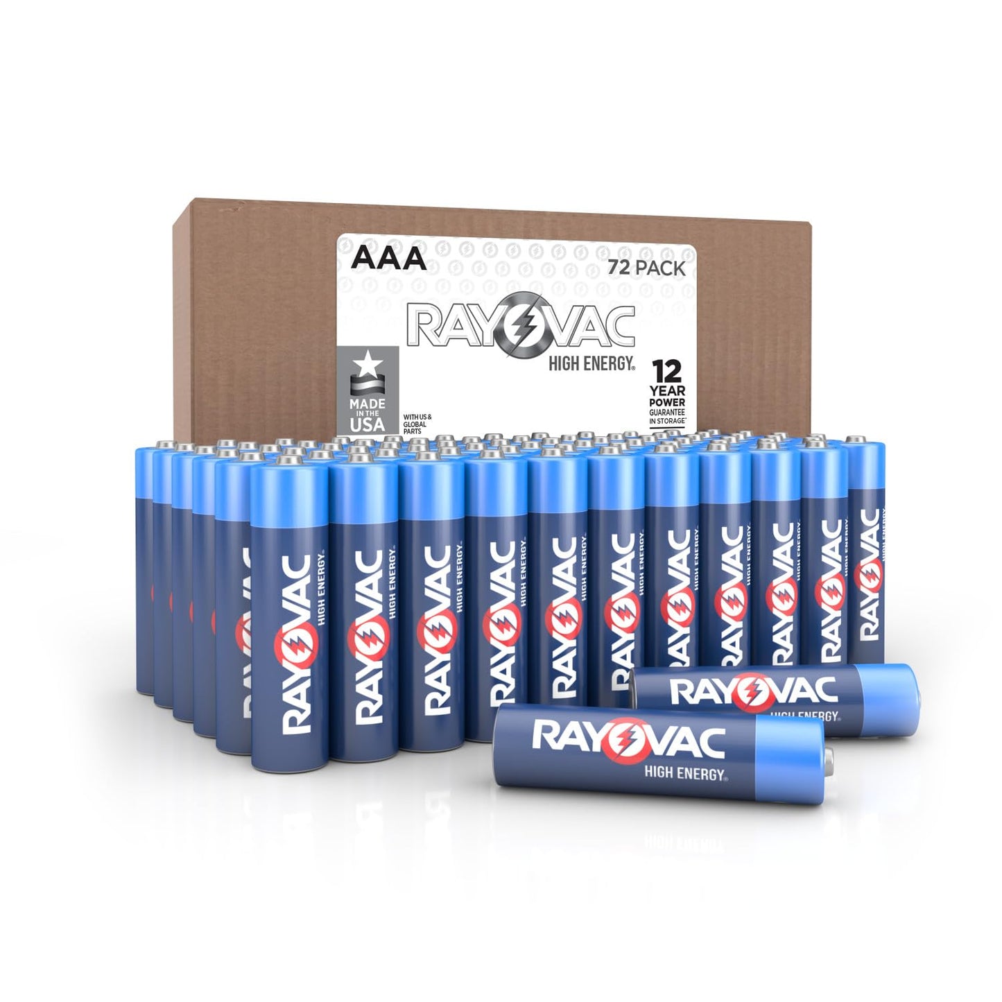 Rayovac High Energy AAA Batteries (72 Pack), Alkaline Triple A Batteries