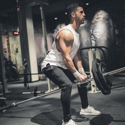 ZUEVI Men's Muscle Cut Off Tank Tops Bodybuilding Fitness Sleeveless Gym Shirts Workout Stringer Tee Shirt (ZArmy Green-L)