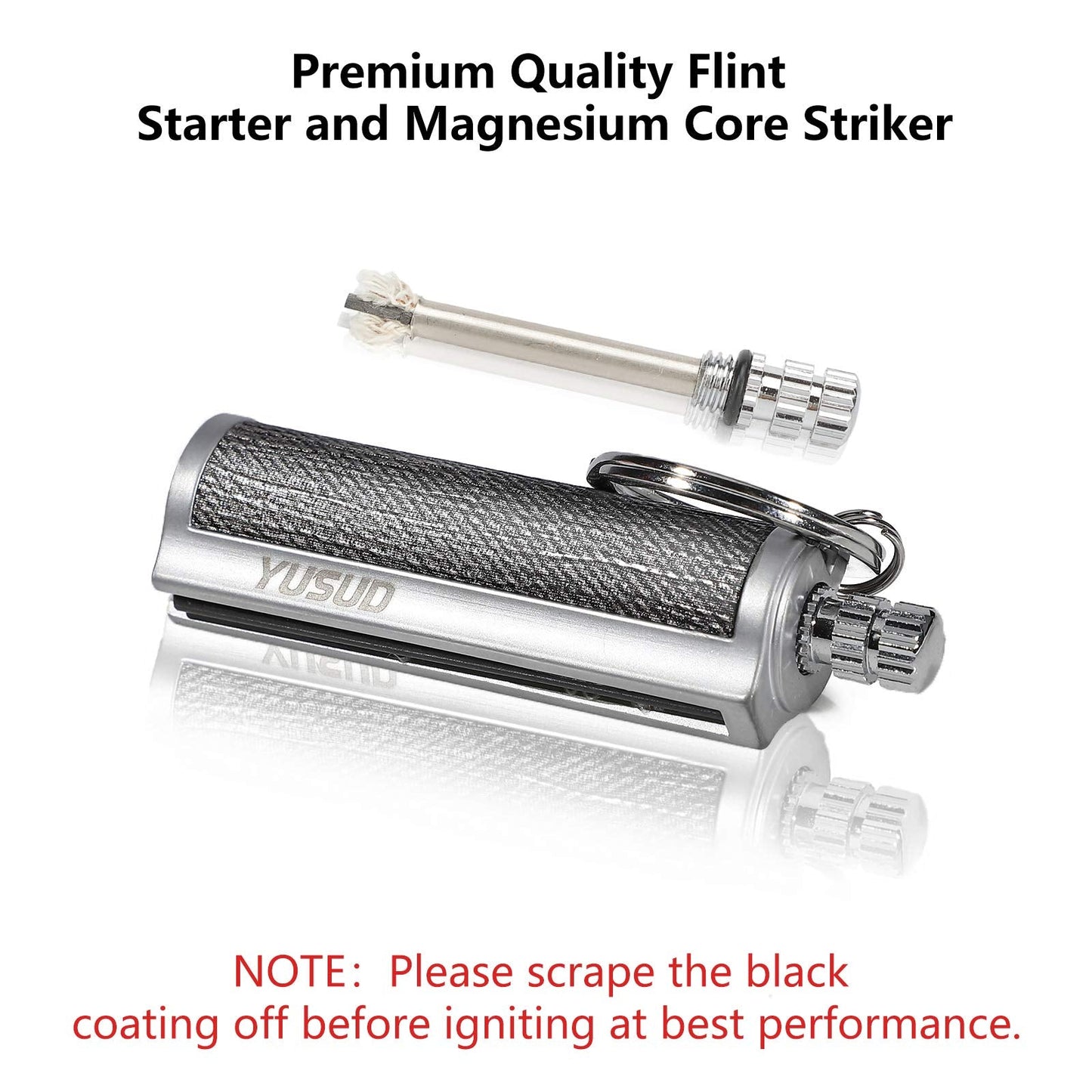 YUSUD 2 Pack Permanent Match Infinity Lighter with Multitool Keychain, Reusable Waterproof Match Strike Anywhere, Forever Flint Fire Starter for Outdoor Survival Tool for Men