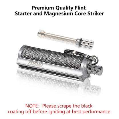 YUSUD 2 Pack Permanent Match Infinity Lighter with Multitool Keychain, Reusable Waterproof Match Strike Anywhere, Forever Flint Fire Starter for Outdoor Survival Tool for Men