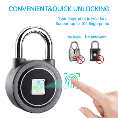 Fingerprint Padlock, Bluetooth Lock, Mobile APP, MEGAFEIS Smart Padlock with Keyless Biometric, Water Resistant, Suitable for Gym, Sports, Bike, School, Locker and Storage(Grey)