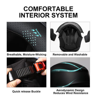 TRIANGLE Motorcycle Helmets Full Face Motorcycle Helmet for Men & Women with Tinted and Clear Visor Meet Dot Approved