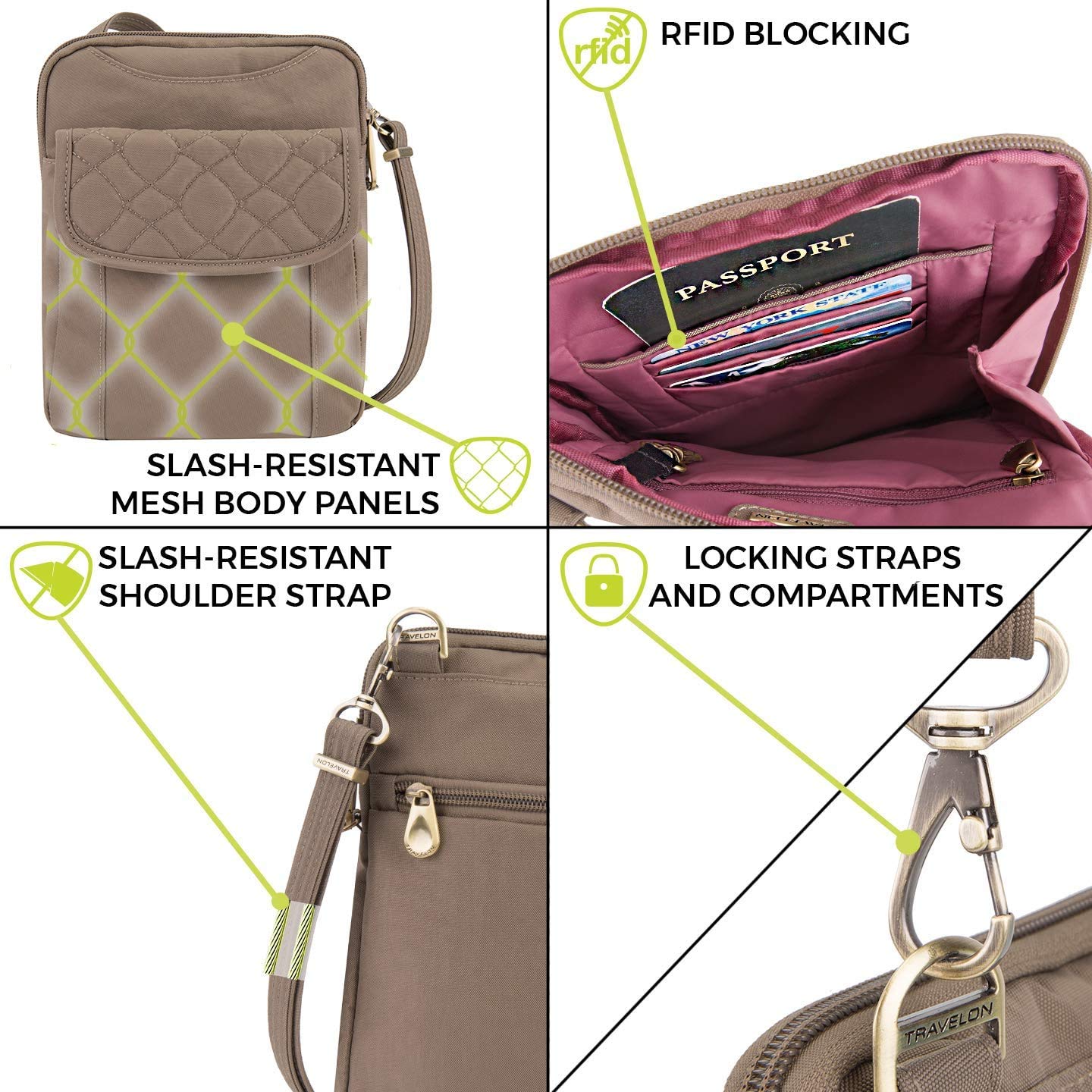 Travelon Anti-Theft Signature Quilted Slim Pouch