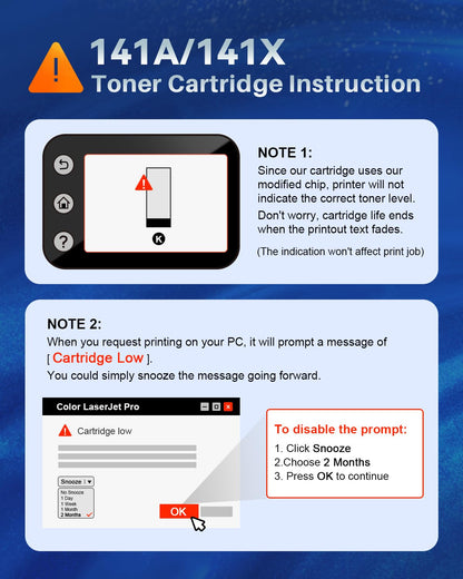 141A Toner Cartridge 2 Black (with chip) Compatible 141 A Toner Replacement for HP 141A W1410A 141X W1410X Black Toner Cartridge to Use with Laserjet Pro M110w MFP M140w M139(2 Black)