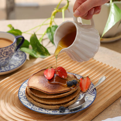 Selamica Ceramic Dessert Plates Set of 6, 6 Inch Appetizer Plates for Kitchen, Microwave & Dishwasher Safe, Vintage Blue