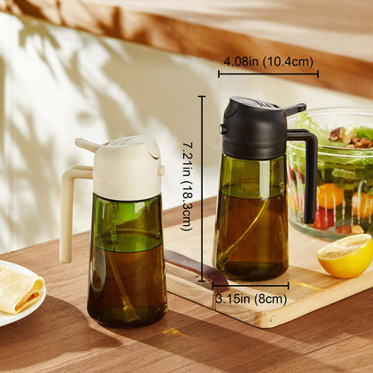 TrendPlain - Original 16oz/470ml Olive Oil Dispenser Bottle for Kitchen Gadgets and Air Fryer Accessories - Olive Oil Sprayer for Cooking w/Stickers - Navy