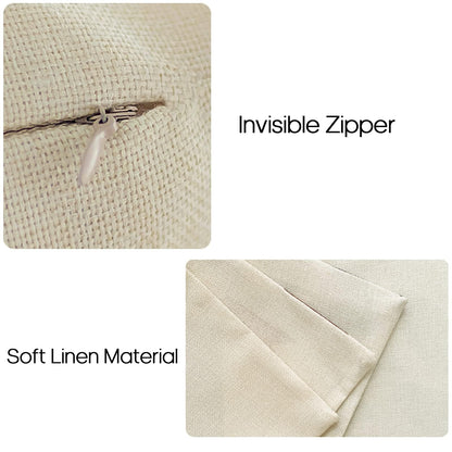 YCOLL Pillow Covers 18x18 Set of 4, Modern Sofa Throw Pillow Cover, Decorative Outdoor Linen Fabric Pillow Case for Couch Bed Car，Light Blue