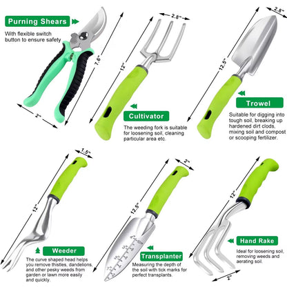 84 PCS Garden Tools Set,10pcs Succulent Tools Set Included 6pcs Large Heavy Duty Aluminum Gardening Hand Tools 12.5IN with Garden Tool Bag,Gloves Sprayer etc.Gardening Gifts for Men Women Garden Gifts