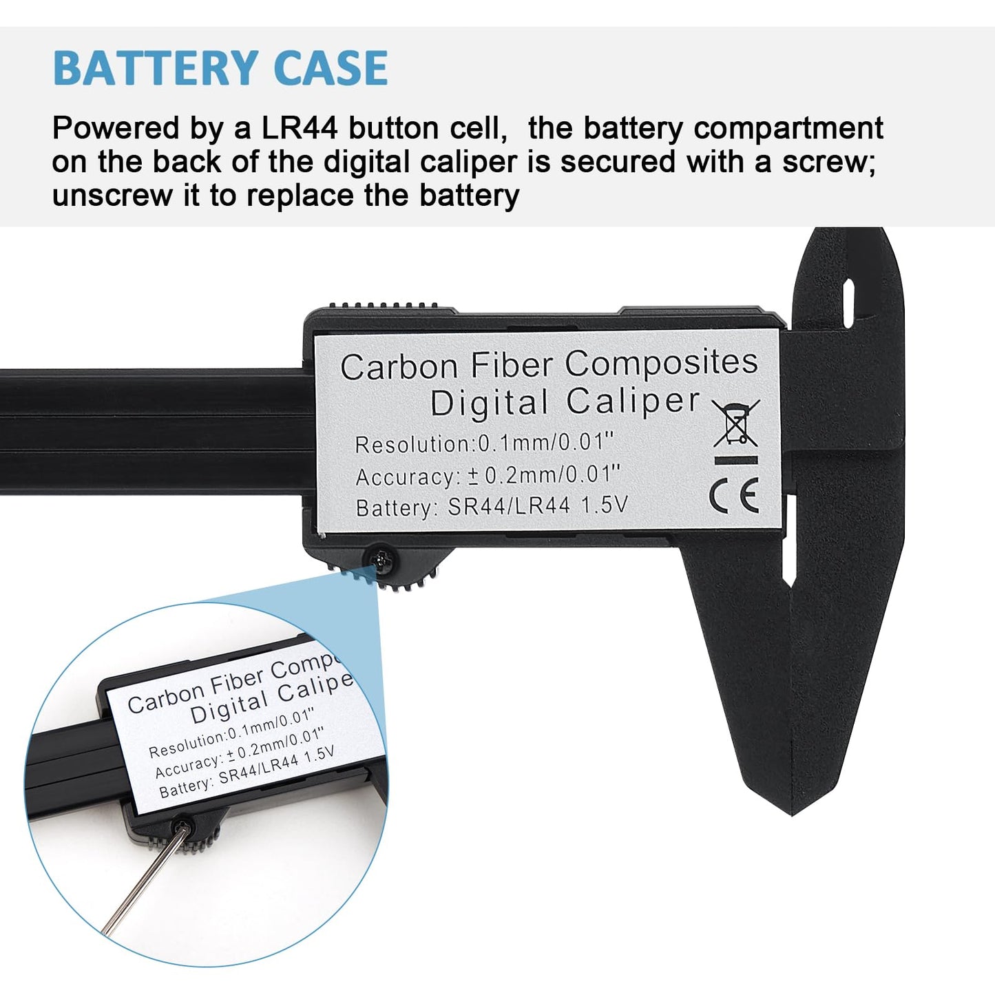 Digital Caliper, Adoric 0-6" Calipers Measuring Tool - Electronic Micrometer Caliper with Large LCD Screen, Auto-Off Feature, Inch and Millimeter Conversion