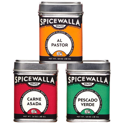 Spicewalla Taco Seasoning 3 Pack | Carne Asada, Al Pastor, Pescado Verde | Gluten Free, Non-GMO, No MSG, Gift Set