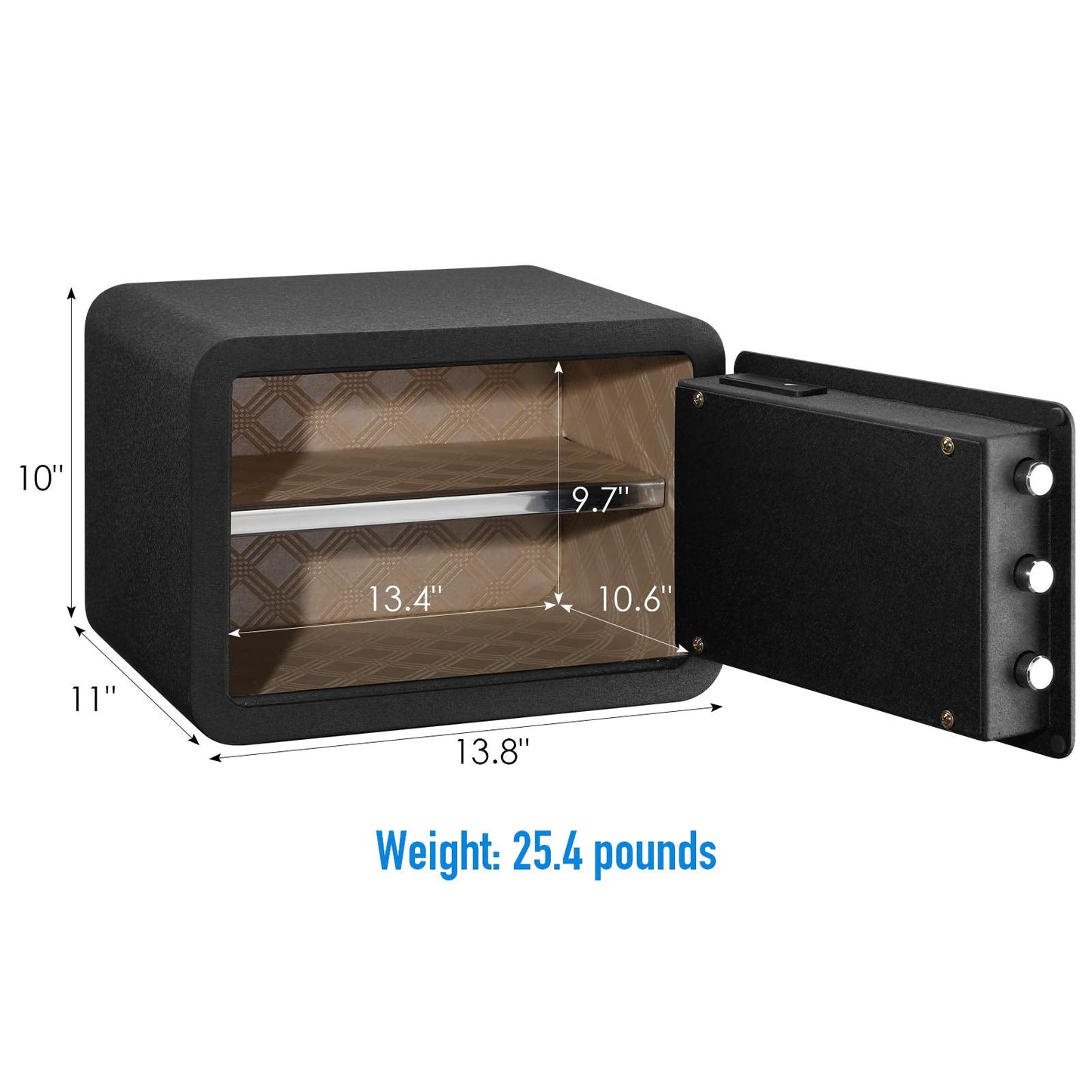 Tenamic Biometric Fingerprint Safe Box 0.85 Cubic Feet Fireproof Waterproof Safe Box with Induction Light and Leather, Solid Alloy Steel Office Hotel Home Cabinet Safe, Black