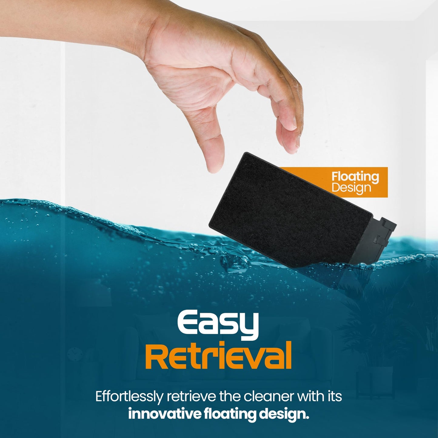 FL!PPER Flipper Cleaner Float - 2-in-1 Floating Magnetic Aquarium Glass Cleaner - Fish Tank Cleaner - Scrubber & Scraper Aquarium Cleaning Tools - Floating Fish Tank Cleaner, Standard