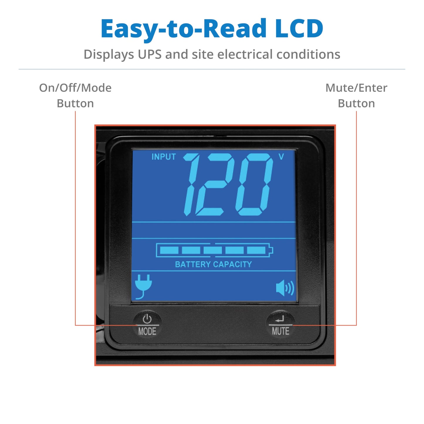 Tripp Lite SMART1500LCD 1500VA Rack Mount UPS Battery Backup, 900W, 8 Outlets, PWM Sine Wave, Short Depth 2U Rackmount UPS, AVR, LCD Screen