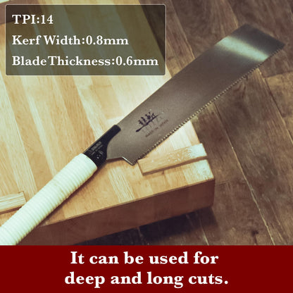 SUIZAN Kataba Single Edge Saw 10.5" - Professional Japanese Pullsaw Handsaw Woodworking Tools