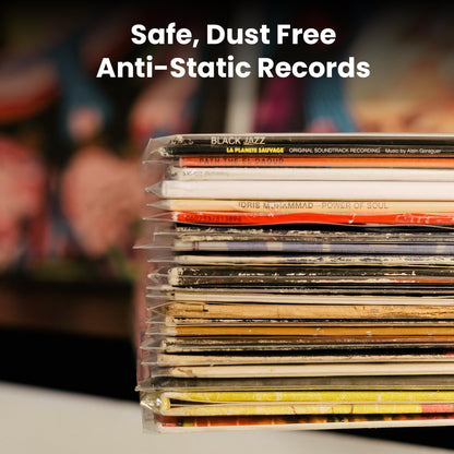 EVEO 200 Vinyl Record Sleeves Outer – Crystal Clear Outer Vinyl Sleeves LP Album Covers 12.75"x12.75" | Perfect Fit Protective 3 Mil Protection for Single & Double LPs - Archival Quality