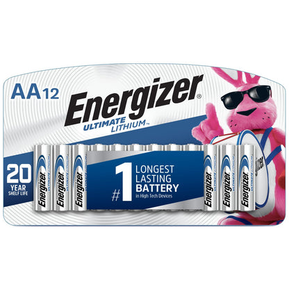 Energizer AA Batteries, Ultimate Double A Battery Lithium, 12 Count