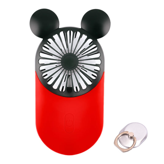 DecoLife Cute Handheld Mini USB Fan, Rechargeable Portable Fan, 3 Adjustable Speeds and Wearable Accessories, Pocket Size for Indoor Or Outdoor Activities (Red)