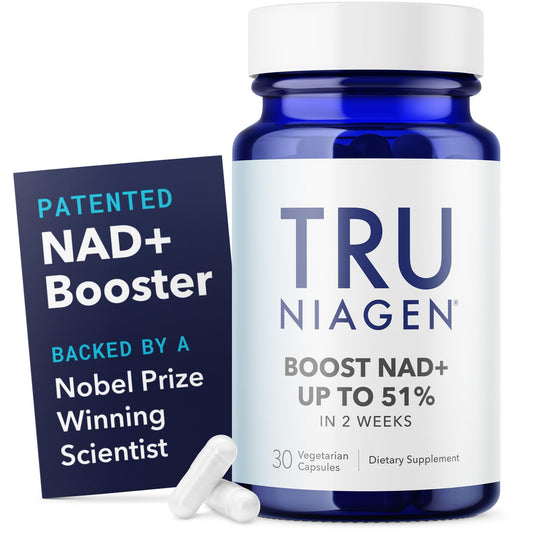 TRU NIAGEN Patented NAD+ Supplement for Anti Aging and Cell Regeneration, 300 mg Niagen, 30 Servings | Supports Cellular Energy, Brain, Muscle | Nicotinamide Riboside (NR) Take 1 Daily | 1 Bottle