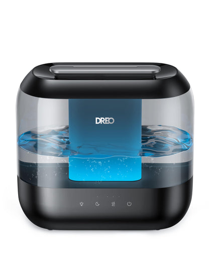 Dreo Top Fill 4L Humidifiers for Bedroom, 36H Runtime, 28 dB Quiet Cool Mist Supersized Air Humidifier for Large Room, Plants, Baby Nursery, Indoor, Night Light, Easy to Clean & Fill, Black