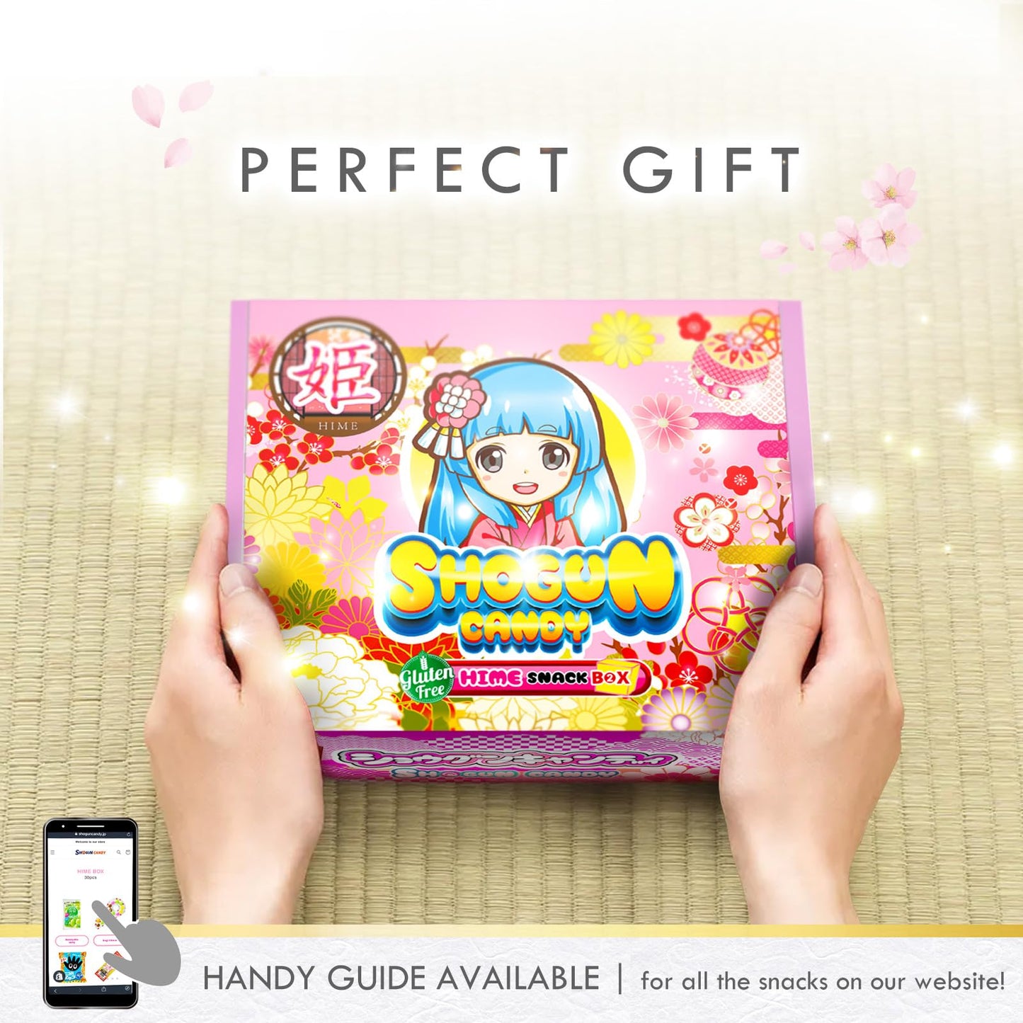 SHOGUN CANDY, 40Pcs Japanese Snacks and Japanese Candy, Popin Cookin Japanese Snack Box, Kawaii Dagashi Box, (HIME(Gluten free))