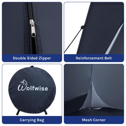 WolfWise 6.6FT Portable Pop Up Shower Privacy Tent Spacious Dressing Changing Room for Toilet Camping Biking Beach