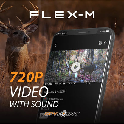 SPYPOINT Flex-M Twin Pack Cellular Trail Cameras - Best Hunting Accessories, No WiFi Needed, GPS, Night Vision, Dual-Sim LTE, IP65 Water-Resistant Game Camera, 28MP Photos, 720p Videos + Sound (2)