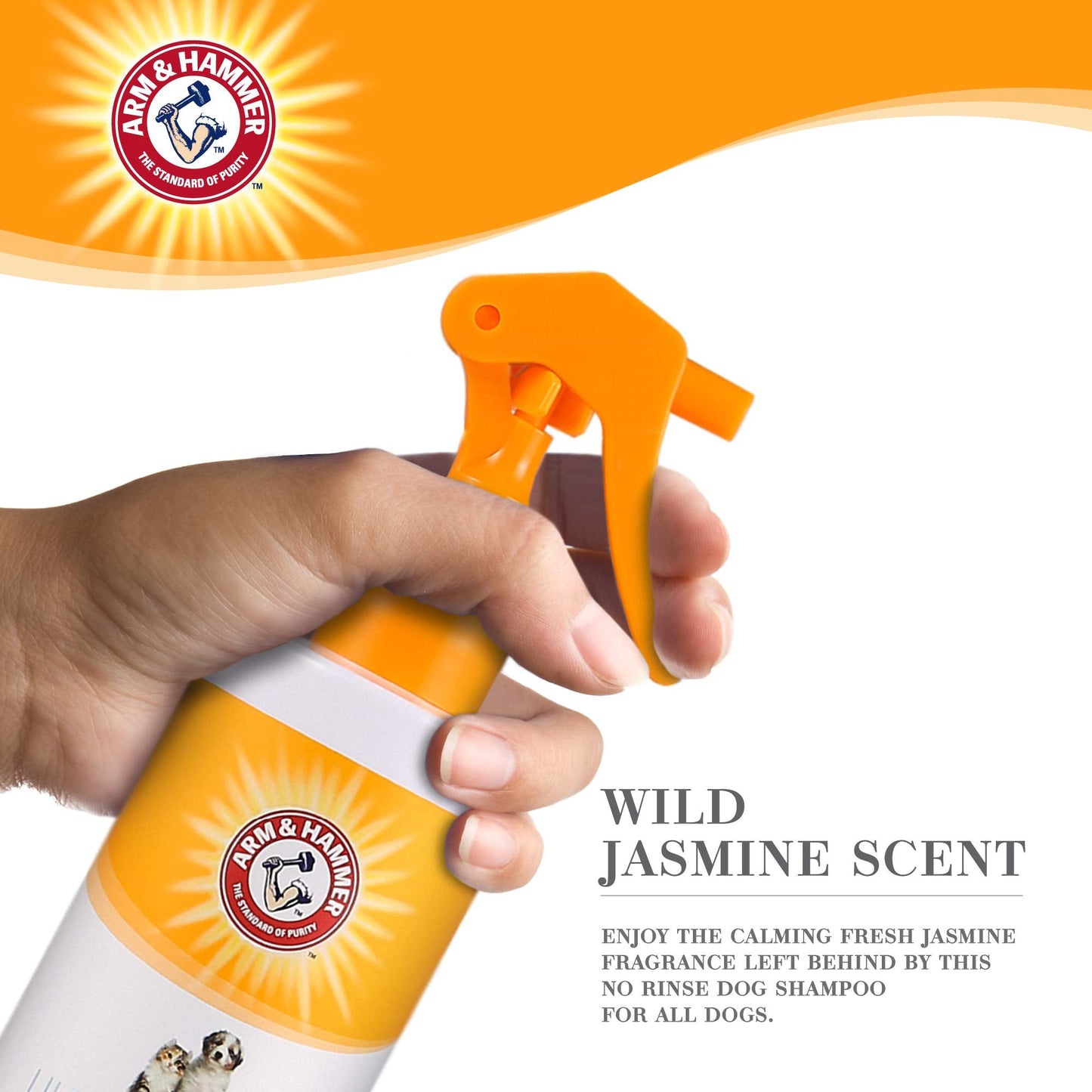 Arm & Hammer for Pets Ultra Fresh Waterless Bath Spray in White Jasmine Scent | Dry Dog Shampoo, Deodorizer