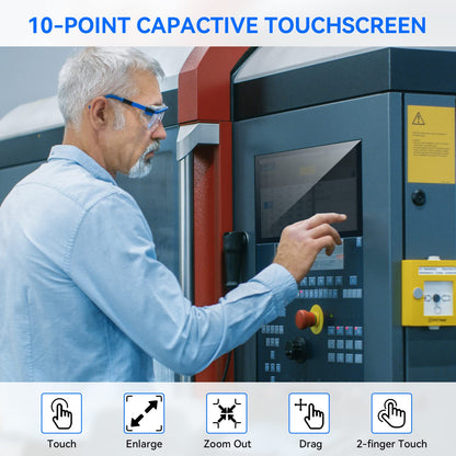 Eyoyo 10 Inch Touchscreen Monitor, Raspi Touch Screen, Small VGA AV HDMI Monitor, Portable IPS Display for CCTV DVD PC Laptop POS Systems with Speakers