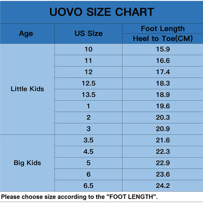 UOVO Boys Shoes Boys Tennis Running Sneakers Waterproof Hiking Shoes Kids Outdoor Fashion Sneakers Slip Resistant (Big/Little Boys) Black/Silver 1 Little Kid