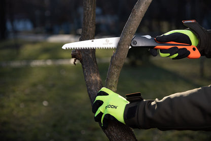 coher Folding Hand Saw for Tree Pruning, Camping, Gardening, Hunting. Cutting Wood, PVC, Bone with Ergonomic Handle Design