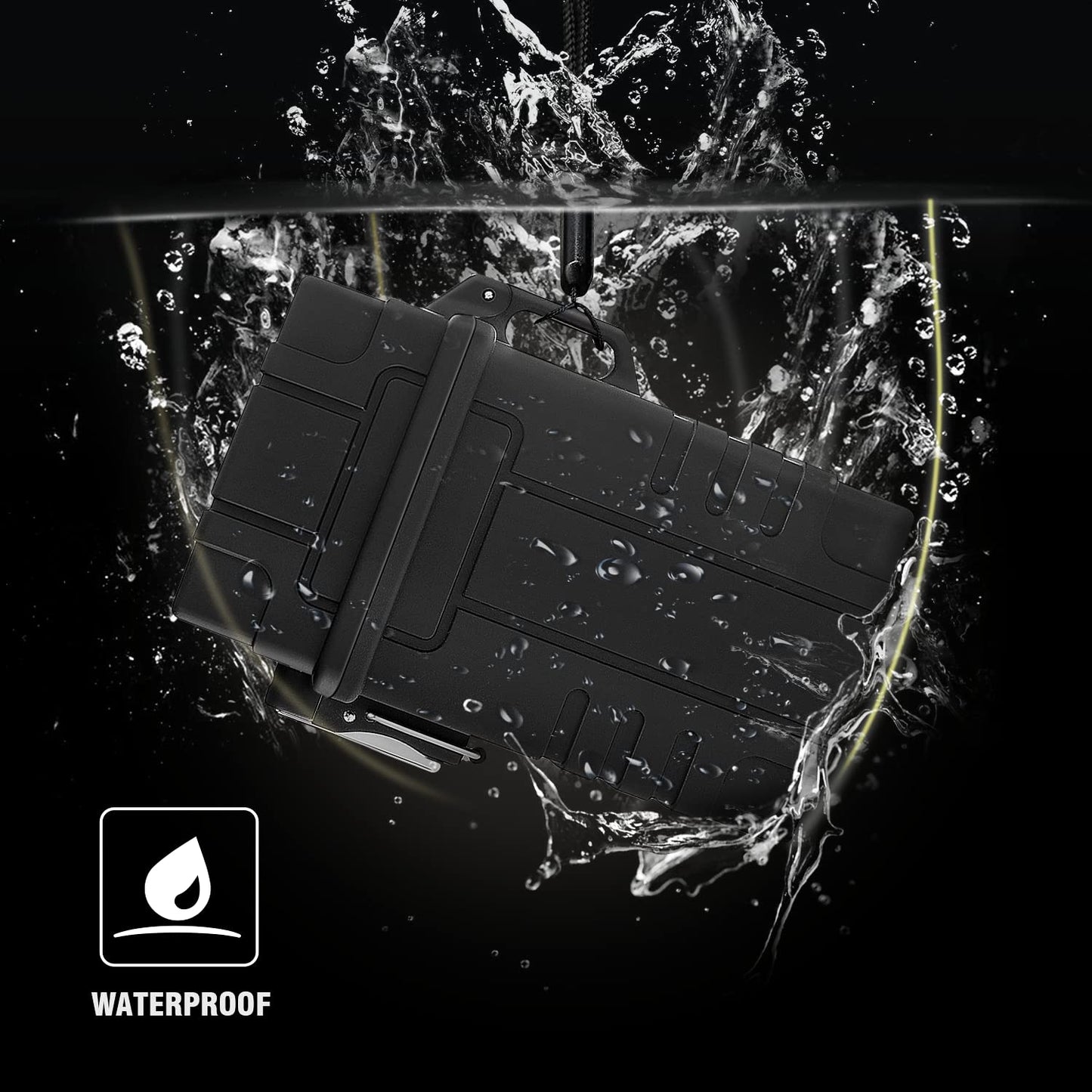 SOMGEM Cigarette Case with USB Rechargeable Electric Lighter for Whole Package Cigarettes 20pcs, Waterproof Cigarette Holder for Outdoor Camping Hiking