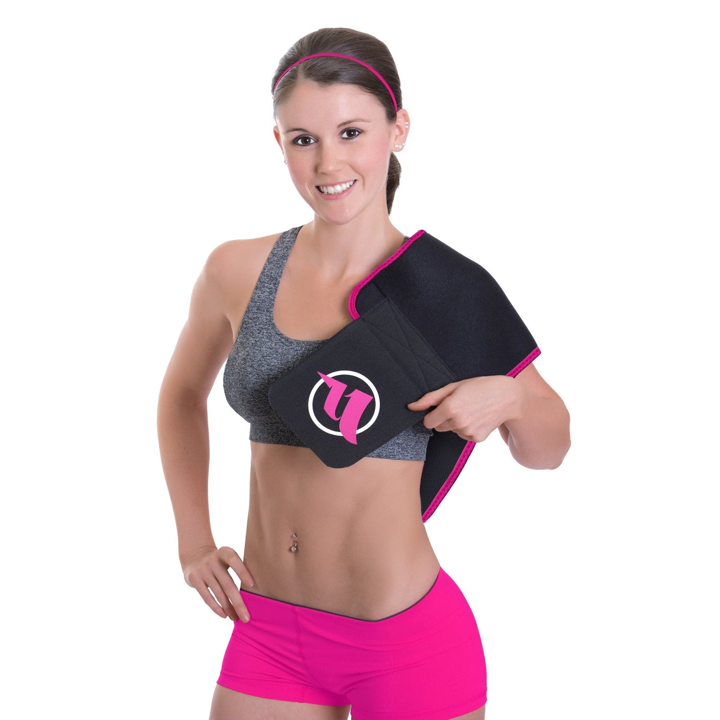 Fitru Waist Trimmer Sauna Ab Belt for Women & Men - Waist Trainer Stomach Wrap Pink