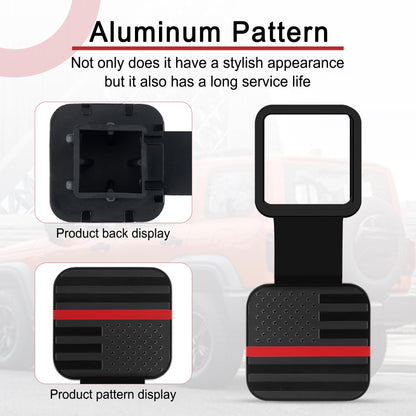 SINGARO 2 Inch Universal Flag Tow Hitch Covers, Trailer Hitch Cover Tube Plug Insert, Car Exterior Accessories, Receiver Tube Hitch Plug（American Flag-Red）