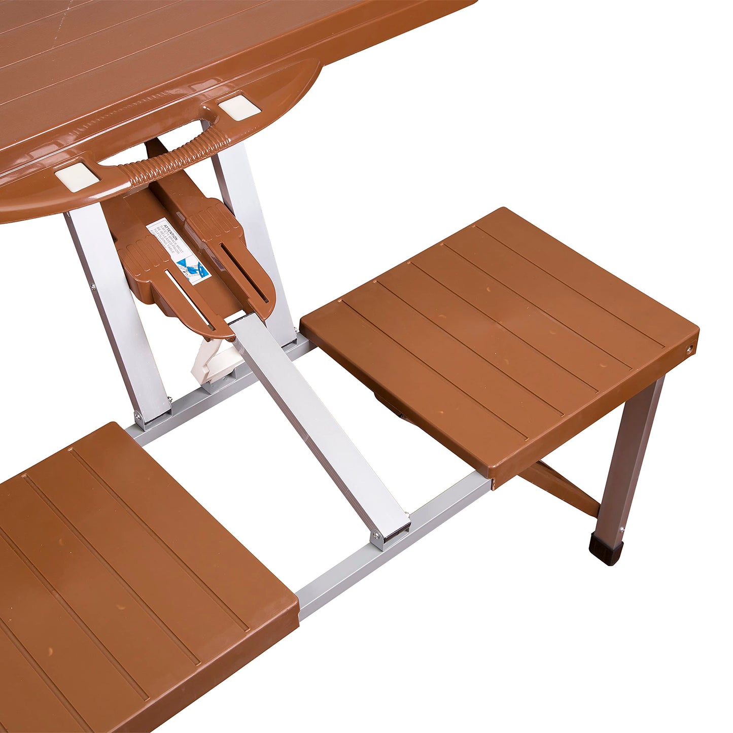 Stansport Picnic Table and Umbrella Combo - Brown (G-915-45), 33.5" x 75" x 25.5"