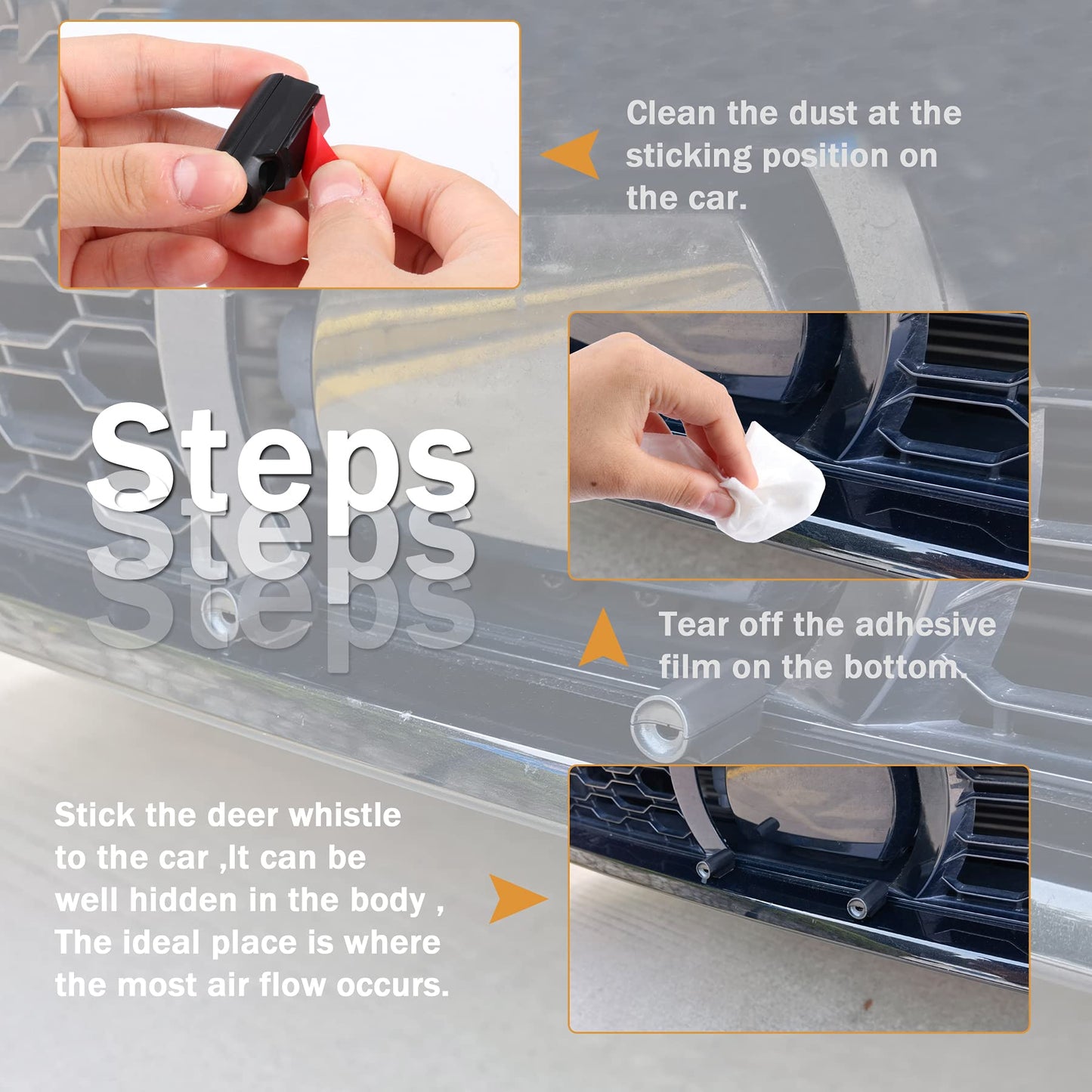 SINGARO 2 Pack Deer Whistle Warning for Car Horn Unit With Rubber Pads, Exterior Accessories for Vehicles, Suitable for Cars, Trucks, Motorcycles