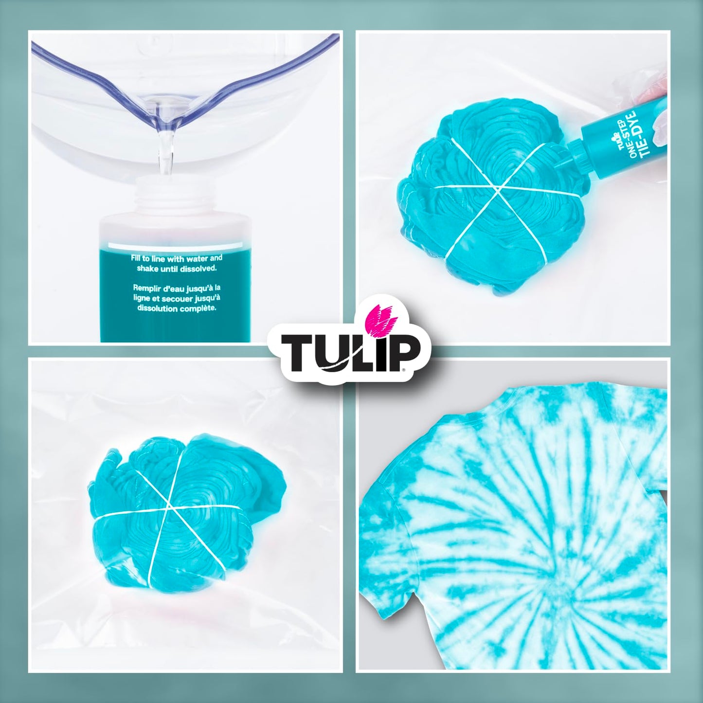 Tulip One-Step Tie-Dye Kit, Vibrant Colors for Fabric 4 fl oz, Teal