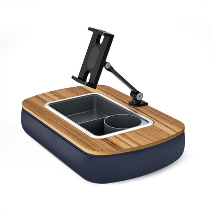 ERGONOV Lap Beanbag Tablet Pillow Stand,Adjustable iPad Holder with Snack Bowl,360° Rotating Clip for 4.7-13" Kindle,Phone,Tablet.Ideal for Hands-Free Reading and Relaxation on Bed,Couch,Recliner,Gray