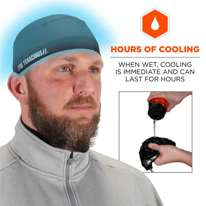 Ergodyne Chill Its 6632 Cooling Skull Cap, Sweat Wicking Helmet Liner, UPF 50 Sun Protection