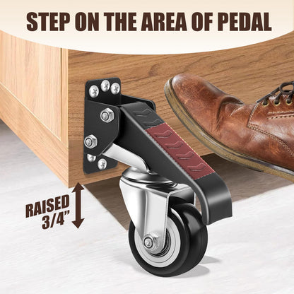 SPACECARE Workbench Casters kit 900Lbs Heavy Duty Quick Release 2 Mounting Options Retractable Workbench Stepdown Caster Wheels Adjustable Polyurethane Durable Steel Construction (Set of 4)